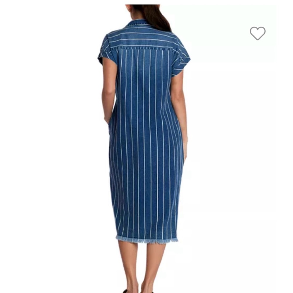 Denim buttondown shirt dress - Picture 3 of 10